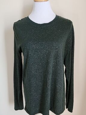 Sonoma Long Sleeve Crewneck Tee with Gold Shimmer